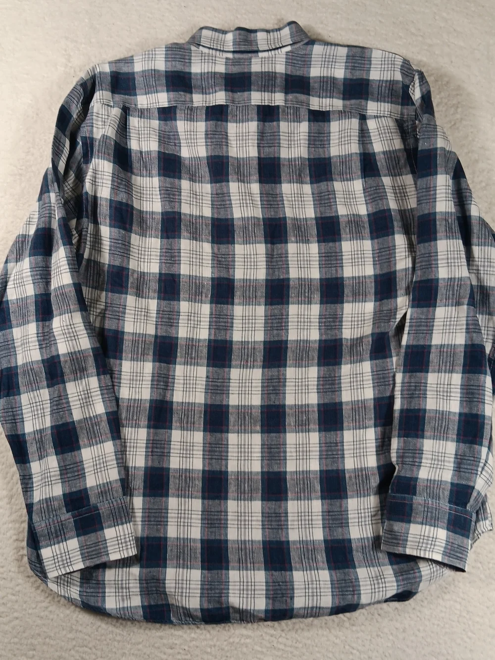 J Crew Shirt Mens XL Blue Baird McNutt Linen Irish Linen Chambray Plaid Nautical